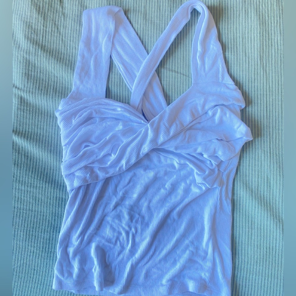 White vintage twist tank top